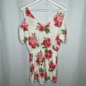 Everly Rose Floral‎ Cold Shoulder Romper